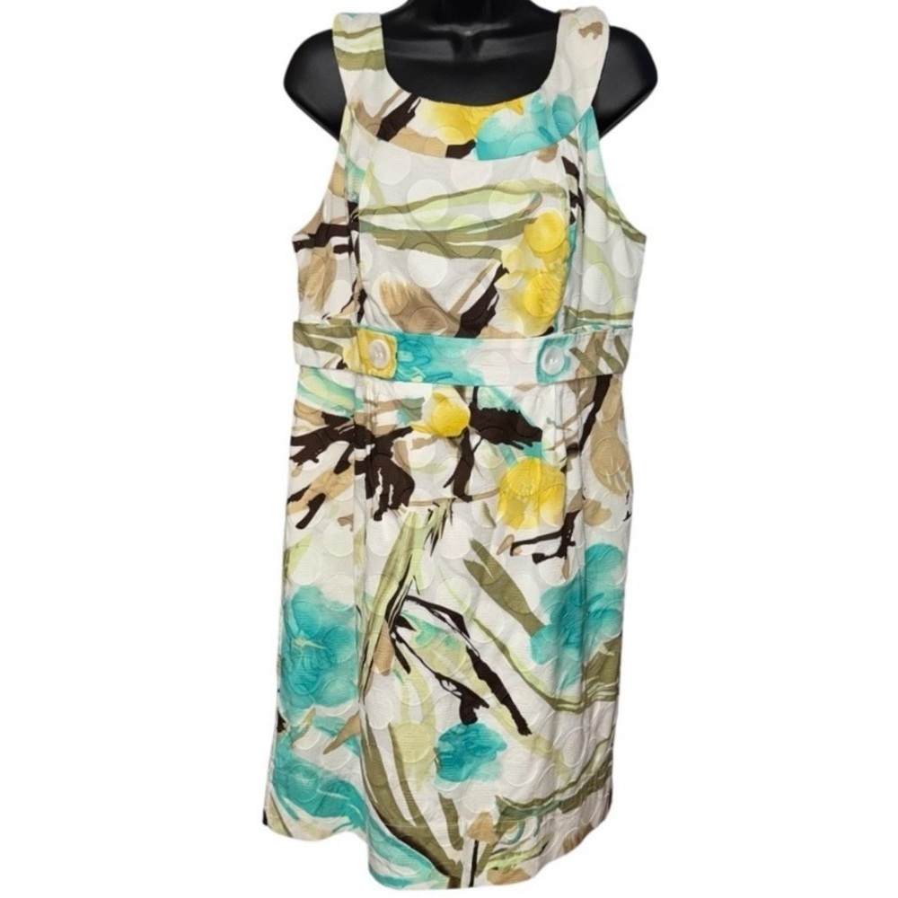 Signature Robbie Bee Floral Dress Size 12 Sheath Career Spring Summer - Picture 2 of 5